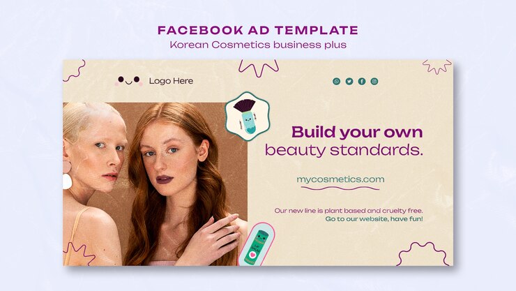 Gratis PSD facebook-sjabloon voor koreaanse cosmetica