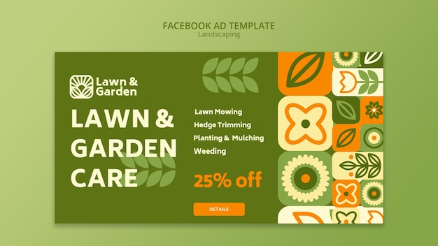 Gratis PSD facebook-sjabloon voor landschapsarchitectuur