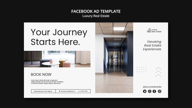 Gratis PSD facebook-sjabloon voor luxe onroerend goed