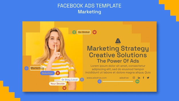 Gratis PSD facebook-sjabloon voor marketingstrategie