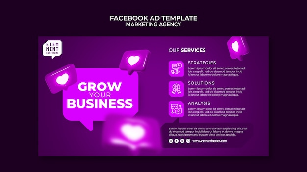 Gratis PSD facebook-sjabloon voor marketingstrategie