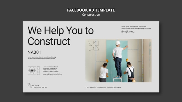 Gratis PSD facebook-sjabloon voor minimale constructie