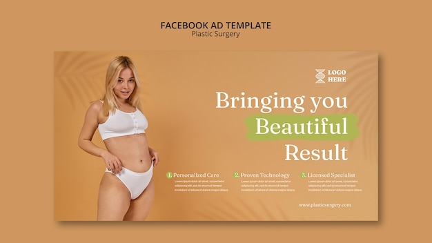 Gratis PSD facebook-sjabloon voor minimale plastische chirurgie