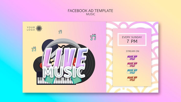 Gratis PSD facebook-sjabloon voor muziekshows