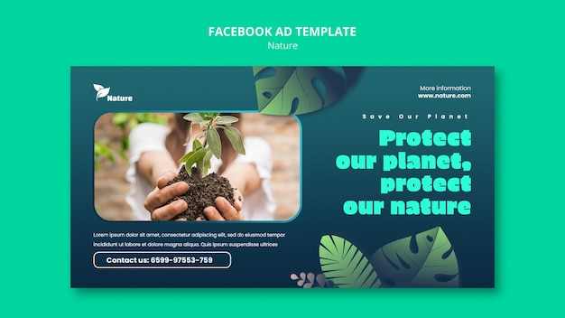 Gratis PSD facebook-sjabloon voor natuurverkenning