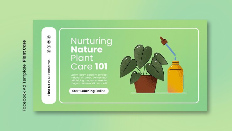 Gratis PSD facebook-sjabloon voor plantenverzorging