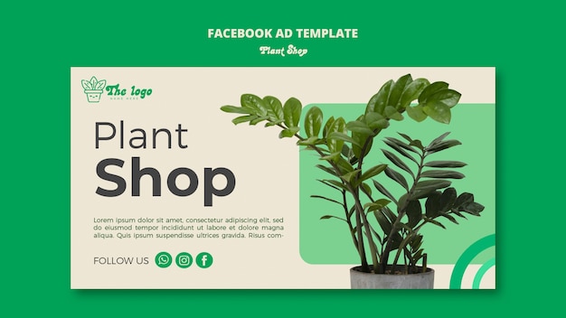 Gratis PSD facebook-sjabloon voor plantenverzorging