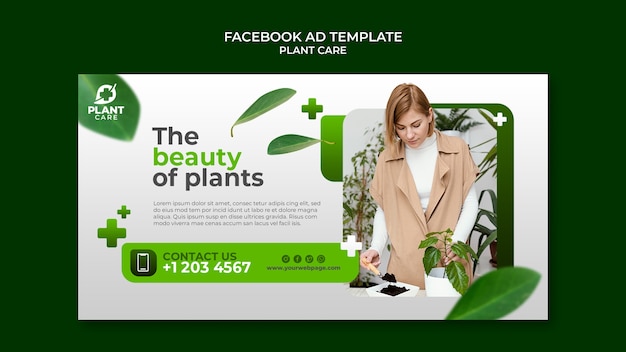 Gratis PSD facebook-sjabloon voor plantenverzorging