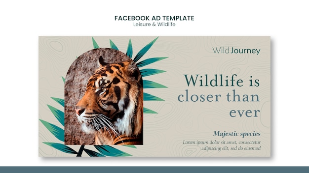 Gratis PSD facebook-sjabloon voor vrije tijd en dieren in het wild