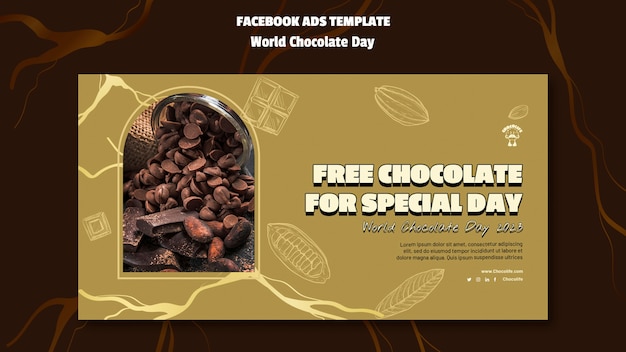 Gratis PSD facebook-sjabloon voor wereldchocoladedag