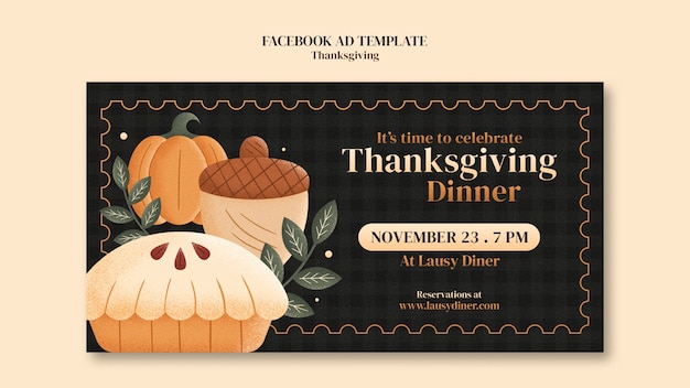 Facebook thanksgiving advertentie sjabloon ontwerp