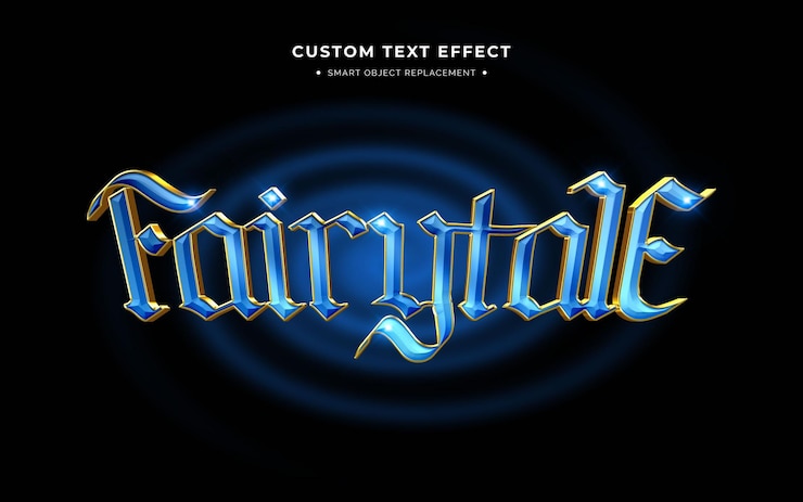 PSD Gratis fairytale movie 3d text style effect