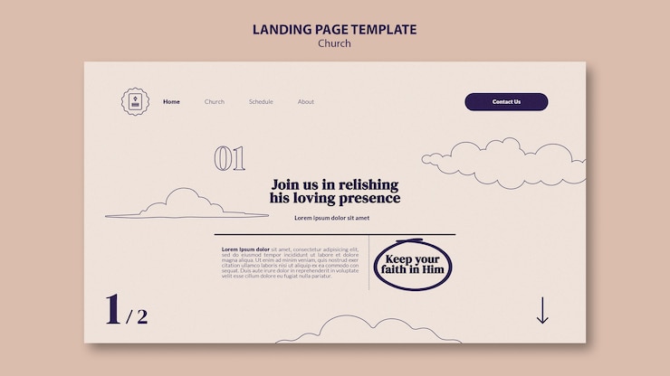PSD Gratis faith peace landing page