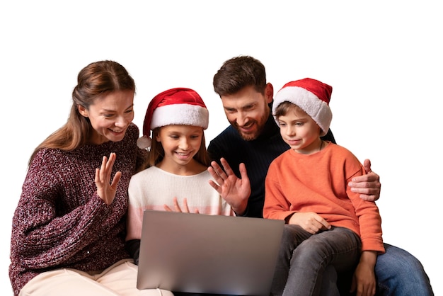 PSD gratuito familia feliz pasando la navidad juntos