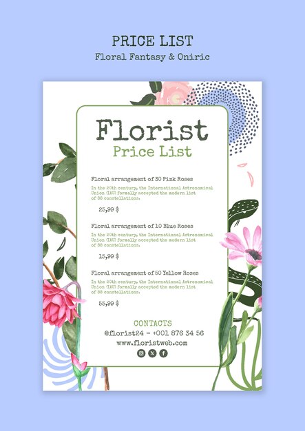 Fantasía floral y plantilla onírica