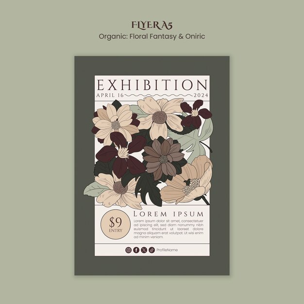 Fantasía floral y plantilla onírica