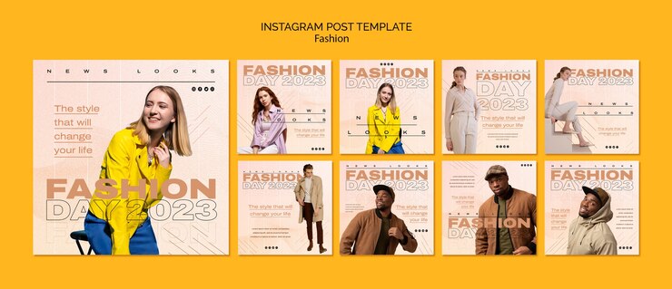 Gratis PSD fashion day 2023 instagram posts collectie