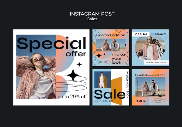 Gratis PSD fashion sale instagram-berichtenverzameling