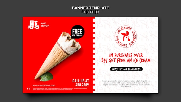 Gratis PSD fastfood advertentie sjabloon banner