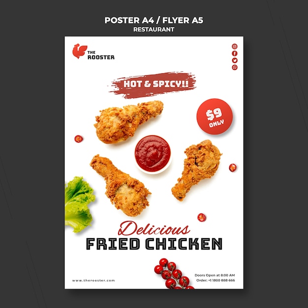 Gratis PSD fastfood folder sjabloon met foto