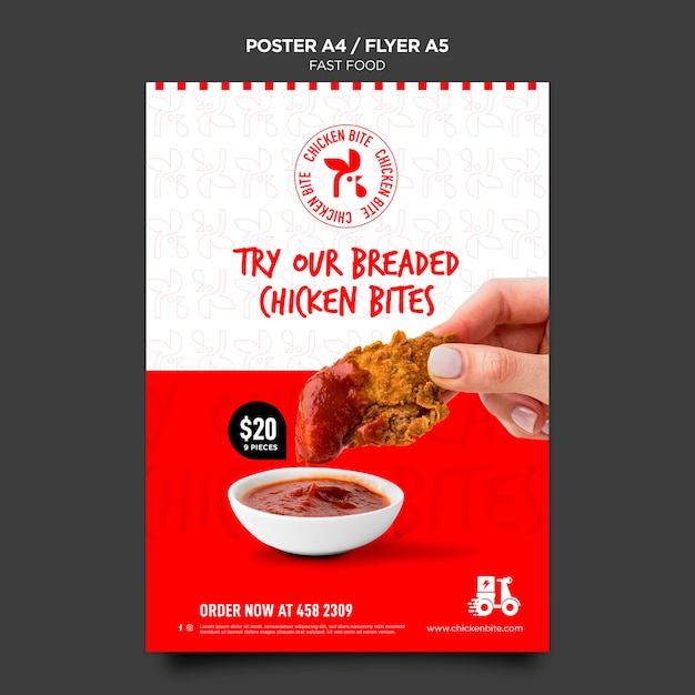 Gratis PSD fastfood poster sjabloon