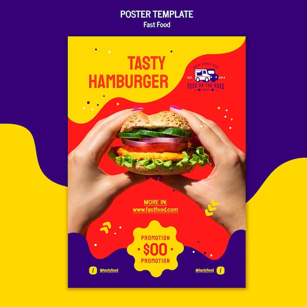 Fastfood poster sjabloon