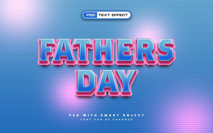 PSD Gratis fathers day text effect