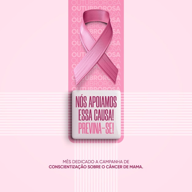Feed de plantilla octubre rosa lucha contra el cáncer de mama