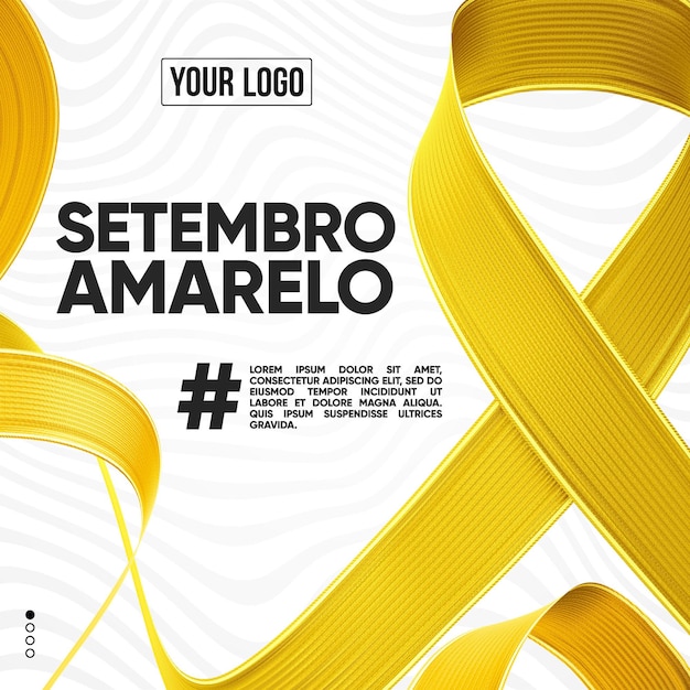 PSD gratuito feed de redes sociales campaña septiembre amarillo