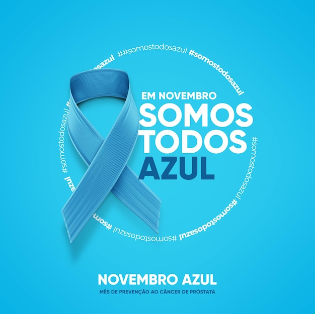 PSD gratuito feed de redes sociales noviembre azul mes de la prevención del cáncer de próstata