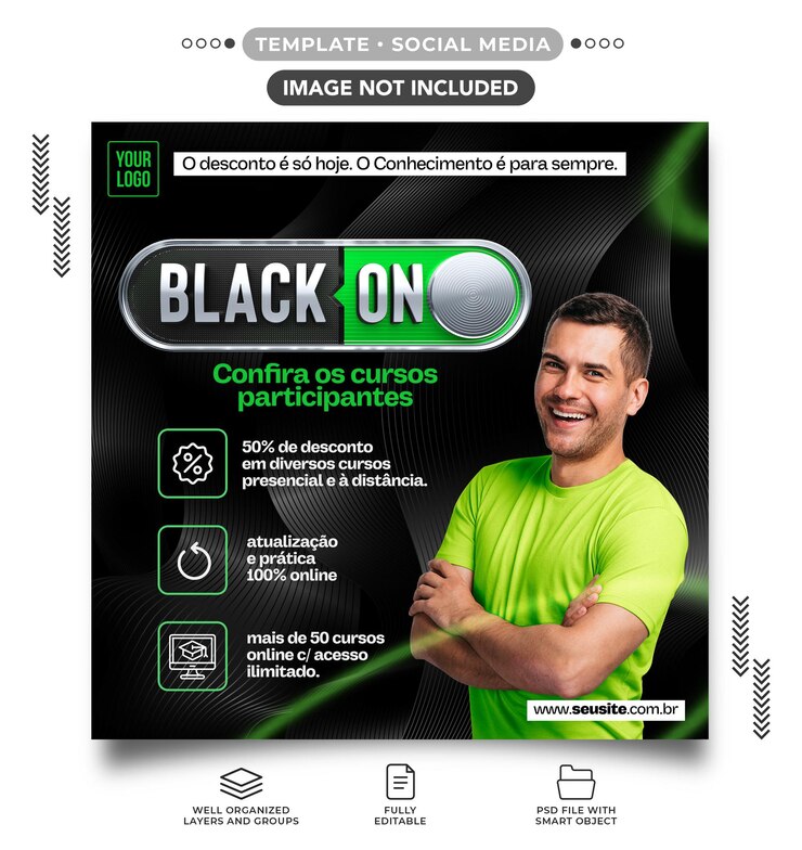 PSD gratuito feed sui social media promozione del black friday corsi professionali
