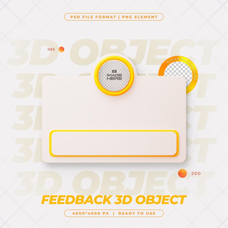 PSD gratuito feedback del cliente e revisione dell'illustrazione di rendering 3d isolata