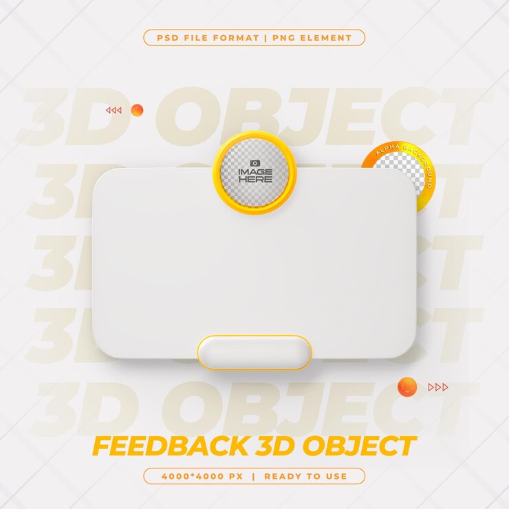PSD gratuito feedback del cliente e revisione dell'illustrazione di rendering 3d isolata