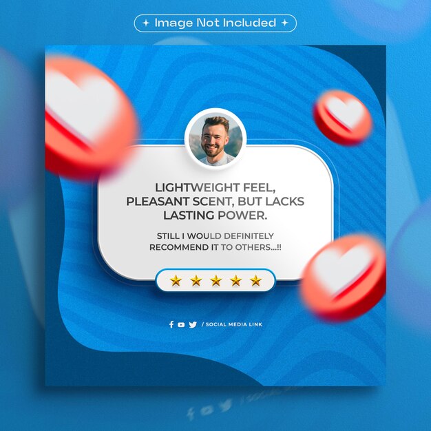 Gratis PSD feedback van klanten en beoordeling van instagram post template