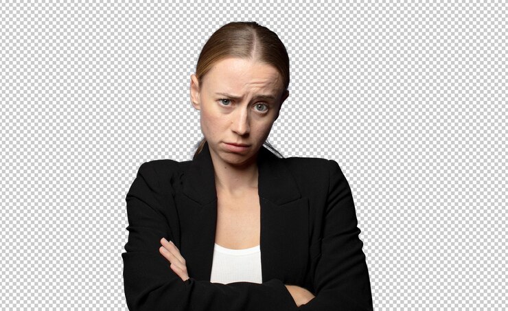 PSD Gratis feeling displeased and disappointed looking serious annoyed and angry with crossed arms