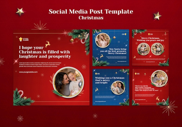 Feestelijke kerst social media posts