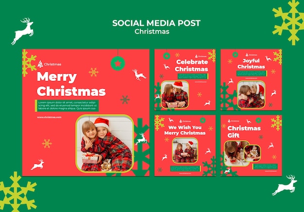 Feestelijke kerst social media posts