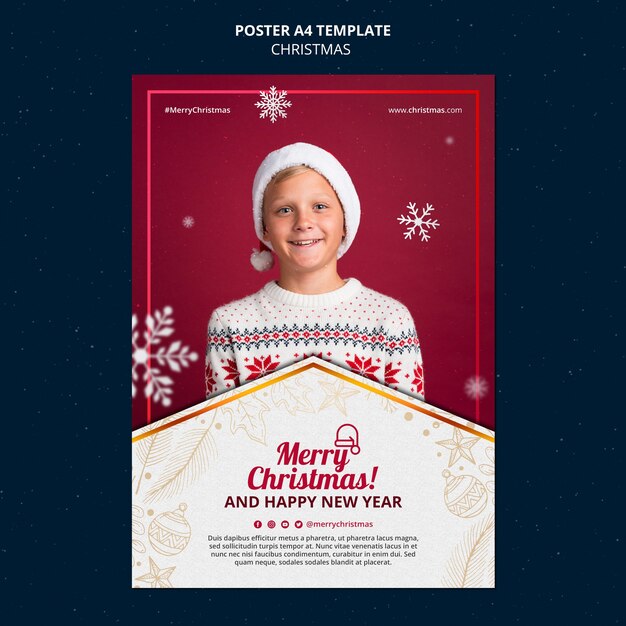 Feestelijke kerstafdruksjabloon
