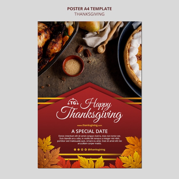 Feestelijke Thanksgiving Day afdruksjabloon
