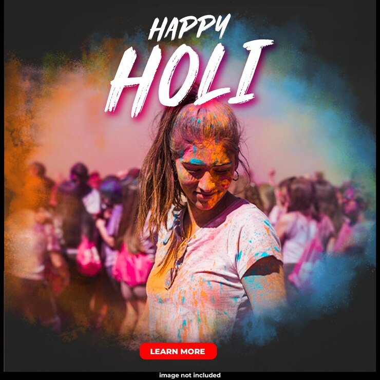 PSD gratuito felice festa di holi sui social media