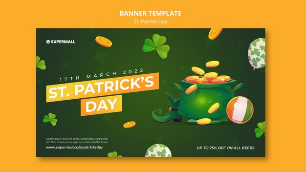 Felice st. modello di banner per il giorno di san patrizio