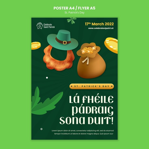 Felice st. modello di poster per il giorno di san patrizio