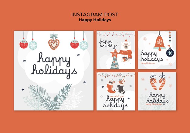 Felices fiestas publicaciones de instagram