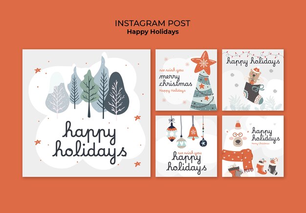 Felices fiestas publicaciones de instagram