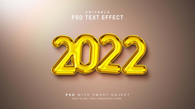 Feliz año nuevo 2020 efecto de texto dorado