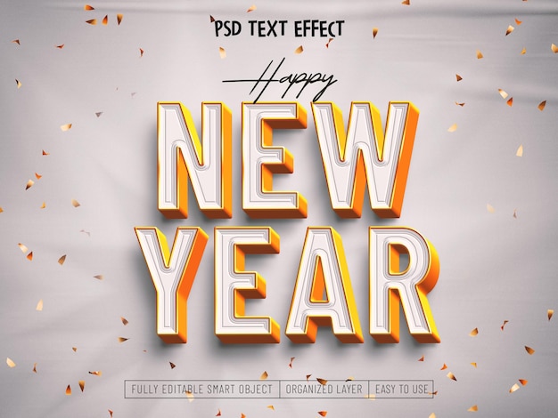 Feliz año nuevo 2023 efecto de texto dorado.