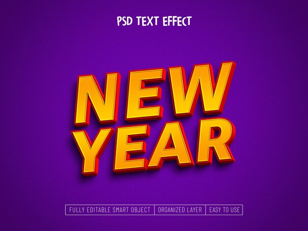 Feliz año nuevo 2025 Efecto de texto editable