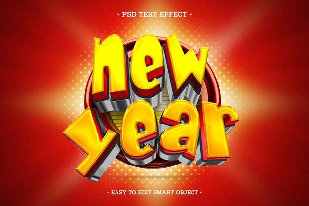 Feliz año nuevo 2025 Efecto de texto