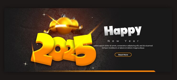 PSD gratuito feliz celebración del año nuevo 2025 diseño de portada de facebook o plantilla de banner