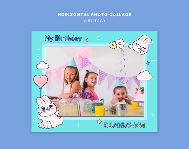 Feliz cumpleaños, collage de fotos para celebrar el cumpleaños.
